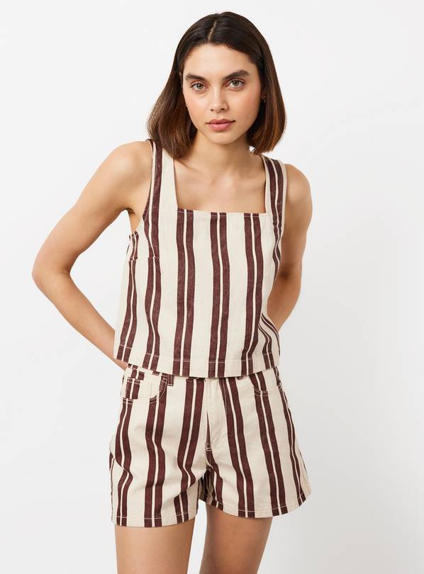 Red Stripe Square Neckline Shell Co-ord Top 10